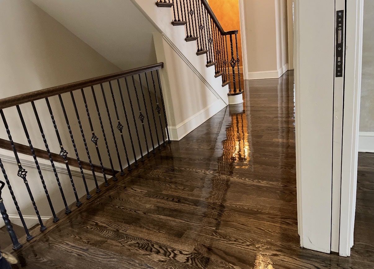 Hardwood Floor Refinishing with Custom Railings Montgomery County